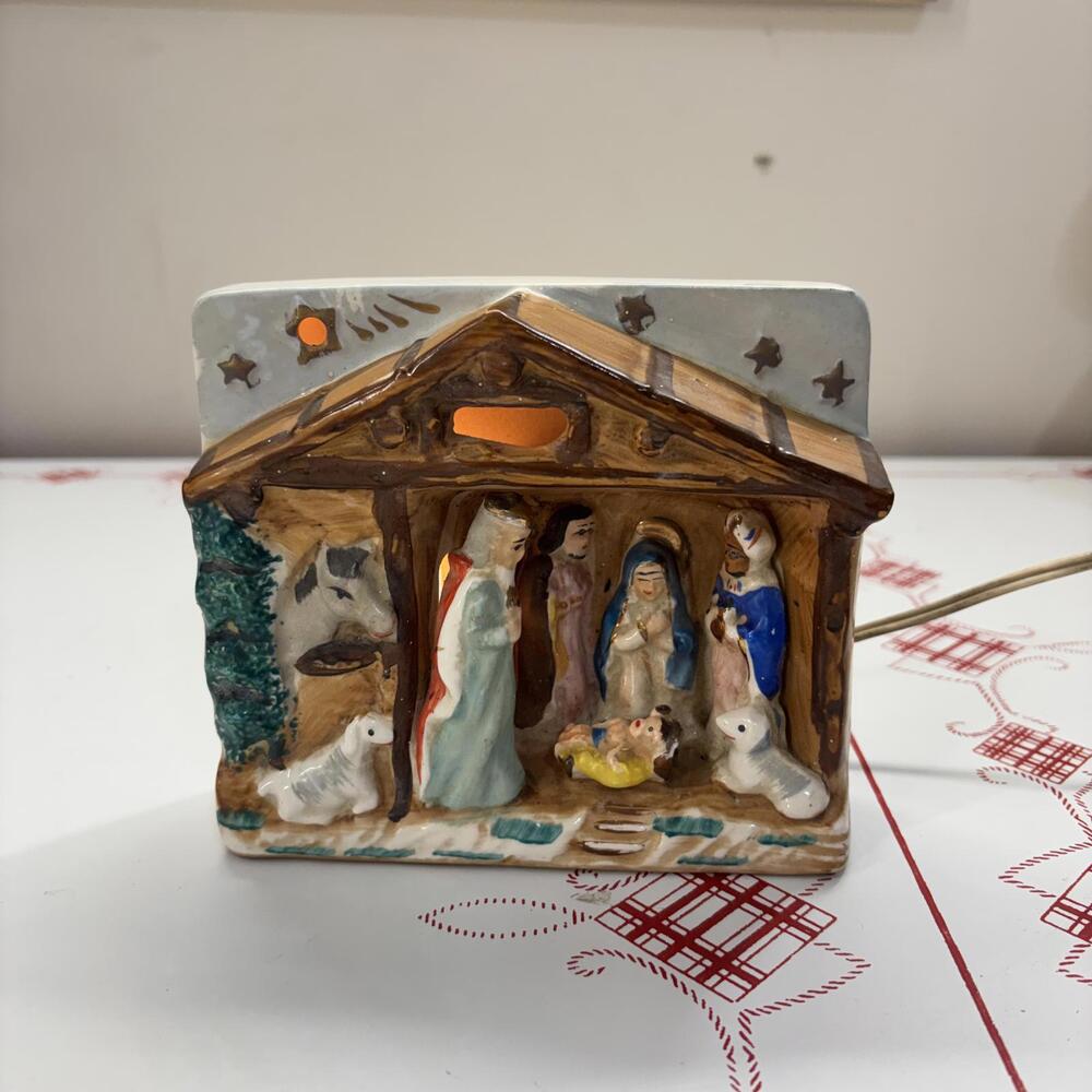 Vtg Relco Japan Nativity scene mini lamp or nightlight